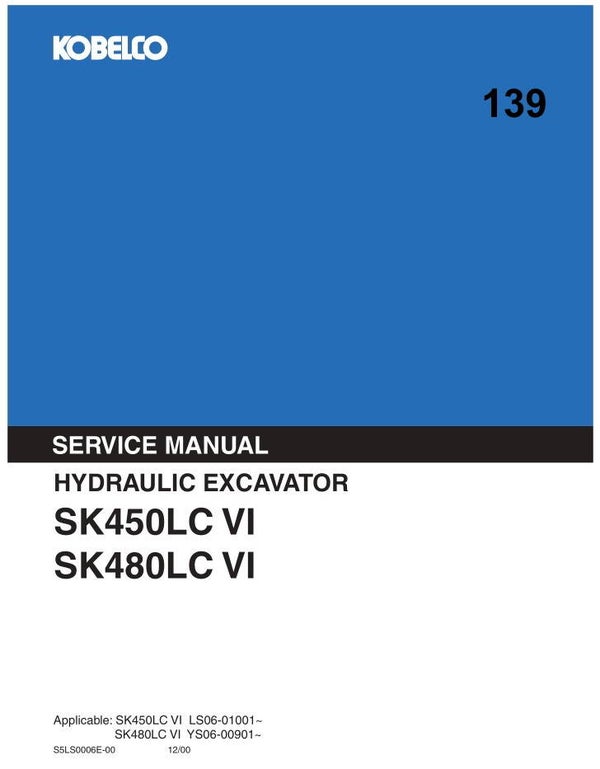 KB  139 Kobelco SK450LC VI, SK480LC VI Workshop Repair Manual 1078 pages
