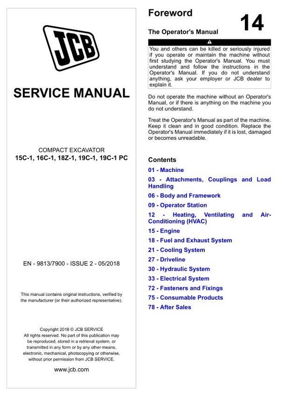 BH 14 JCB 3CXSM Sideshift Owners Parts Manual 1219 pages