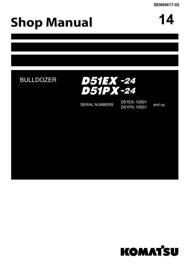 KM  14 Komatsu D51EX-24 , D51PX-24 Japan Bulldozer Workshop Manual 2668 pages