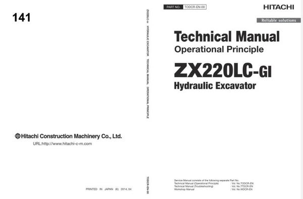 *+ 141 Hitachi ZX220LC-GI Technical Manuals 746 pages