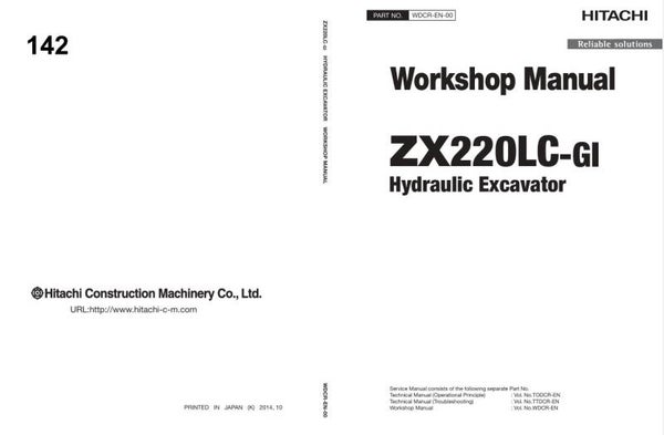 *+ 142 Hitachi ZX220LC-GI Workshop Manual and Diagrams 529 pages