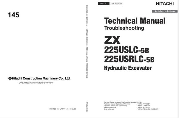 *+ 145 Hitachi ZX225US-5B, ZX225USLC-5B Workshop Manual and Diagrams 943 pages