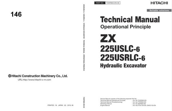 *+ 146 Hitachi ZX225USLC-6, ZX225USRLC-6 Technical Manuals 1034 pages