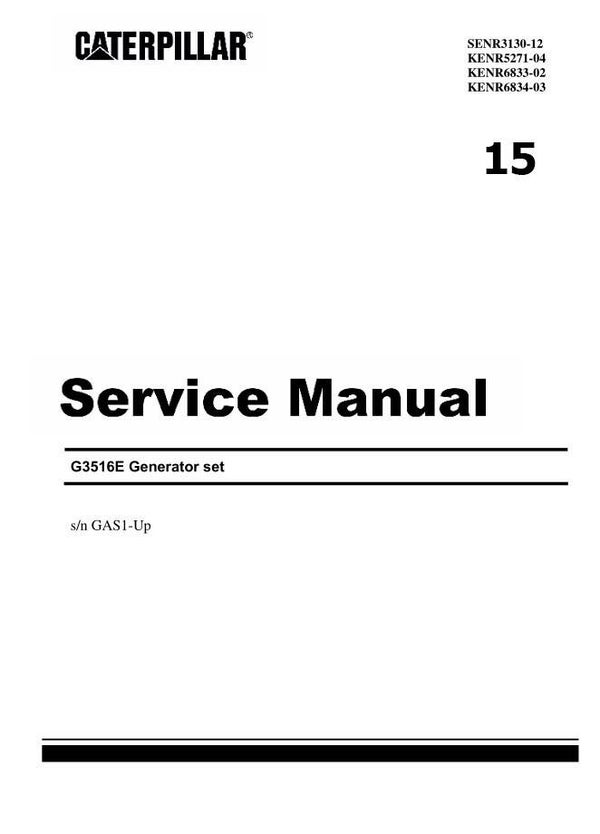 -15 Caterpillar G3516E Generator set Service Repair Manual   754 pages