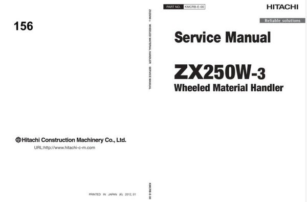 *+ 156 Hitachi ZX250W-3 Service Manual 157 pages