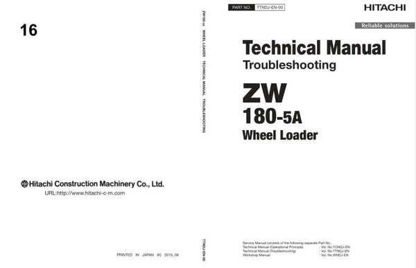33D 16 Hitachi ZW 140-5B ZW 140PL-5B Wheel Loader Technical Manual Operational Principles 435 pages