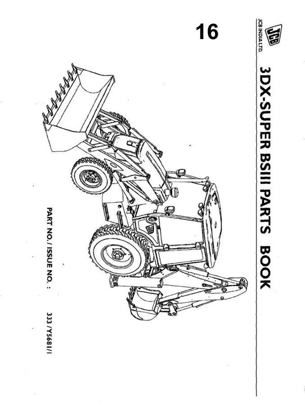 BH 16 JCB 3DX Super BSIII Owners Parts Book 116 pages
