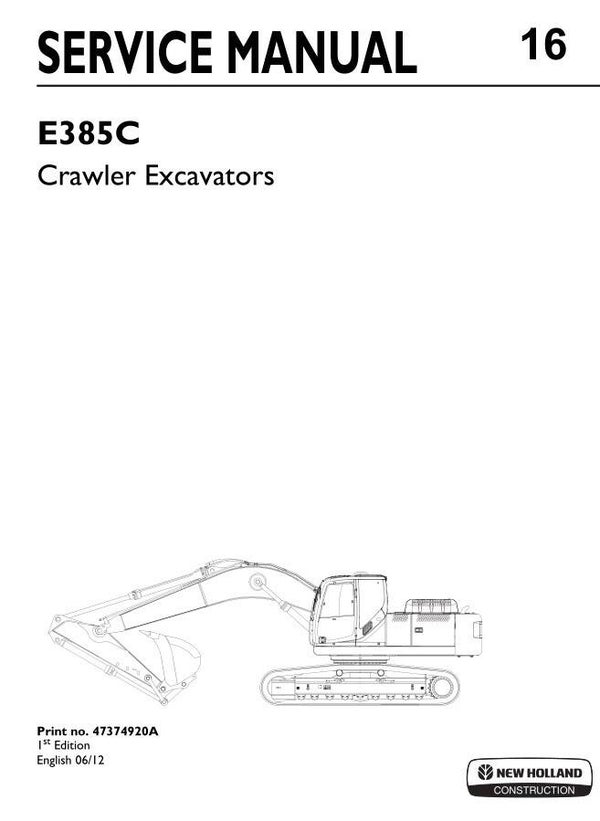 NHB  16 NEW HOLLAND E385 Excavator Service Repair Manual 784 pages