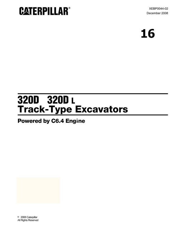 +16 Caterpillar 320D, 320DL Excavator Parts Manual 1024 pages