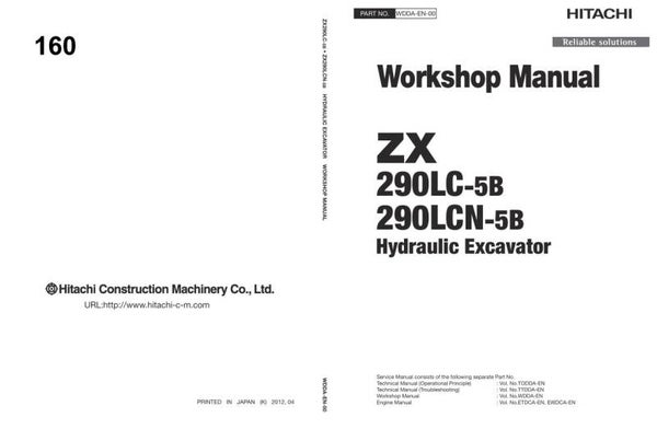 *+ 160 Hitachi ZX290LC-5B, ZX290LCN-5B Workshop Manual and Diagrams 623 pages