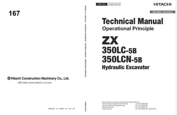 *+ 167 Hitachi ZX330-5G, ZX350-5G Series Technical Manuals 1598 pages