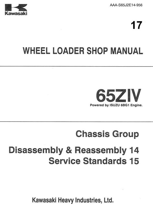 KW  17 Kawasaki Wheel Loader 65ZIV Workshop Manual 351 pages