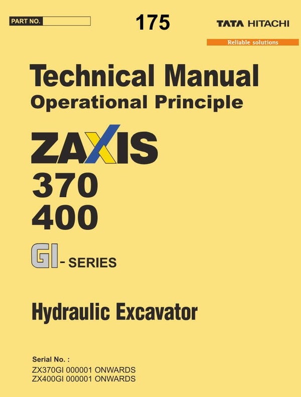 *+ 175 Hitachi ZX370, ZX400 GI Series Technical Manuals 767 pages