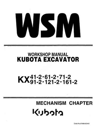 Kubota-Excavator-KX41-2-61-71-91-121-161- Manual