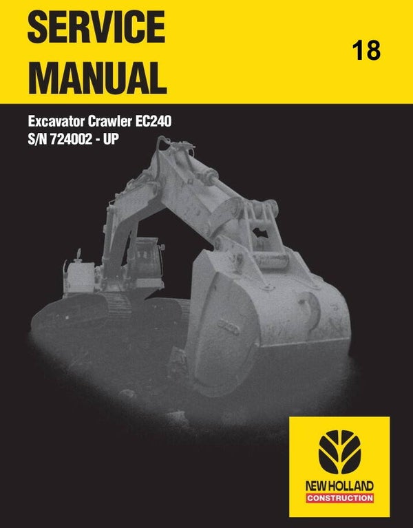 NHB  18 New Holland EC240 Excavator Service Manual 789 pages