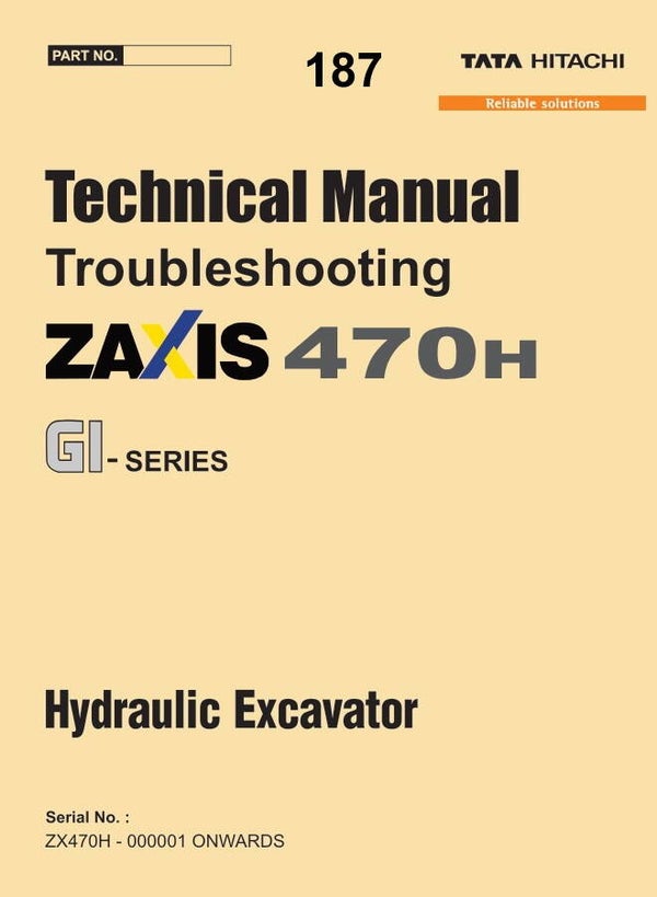 *+ 187 Hitachi ZX470H GI Series Technical Manuals 807 pages