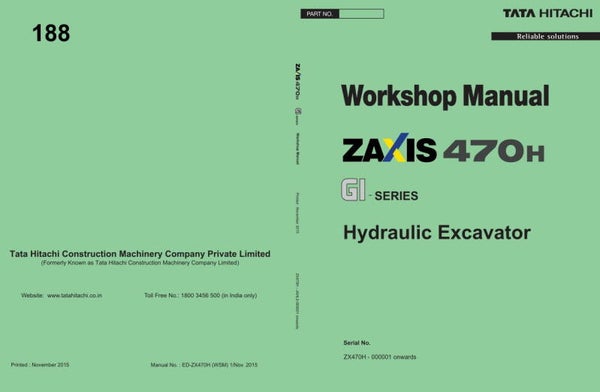 *+ 188 Hitachi ZX470H GI Series Workshop Manual and Diagrams 877 pages