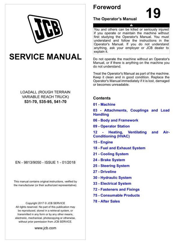 BH 19 JCB 531-70 535-95 541-70 Service Repair Manual 2331 pages