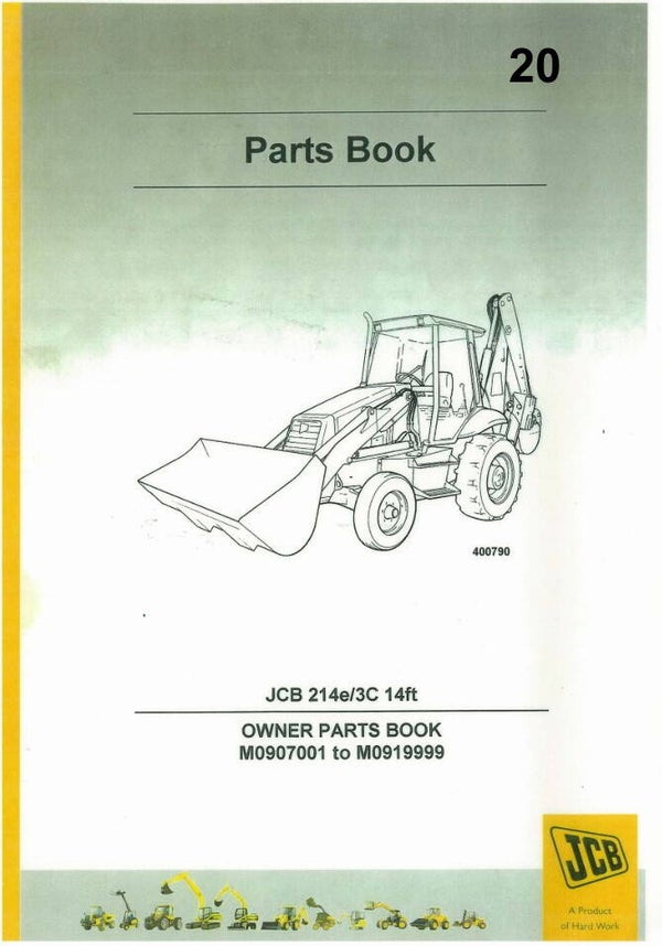BH 20 JCB 214E , 3C Backhoe Loader Parts Manual 199 pages