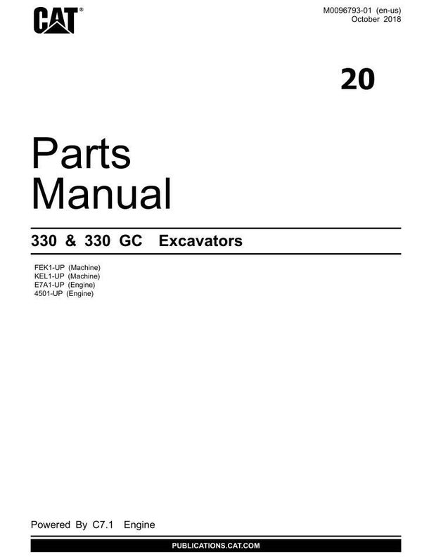 +20 Caterpillar 330, 330GC Excavator Parts Manual 922 pages