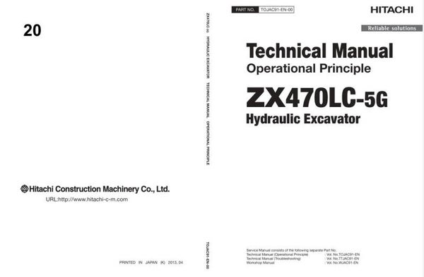 *+ 20 Hitachi ZX470LC-5G Technical Manuals 853 pages