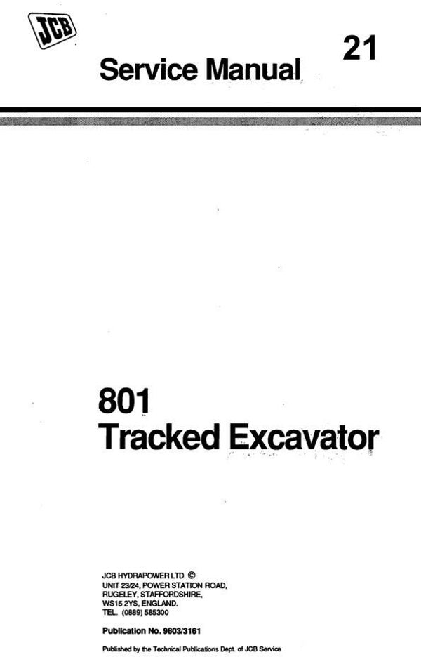 BH  21 JCB Mini Excavator 801 Service Repair Manual 215 pages