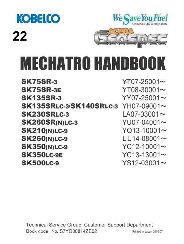KB 22 Kobelco Acera Geospec Mechatro Manual 113 pages