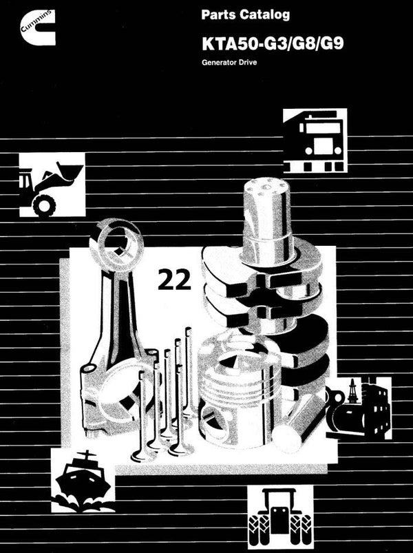 )) 22 Cummins KTA50, G3, G8, G9 Engines Parts Catalog 213 pages