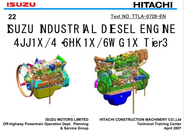 *+ 22 Hitachi ZX-3 Series Isuzu 4JJ1X, 6HK1X, 6WG1X Engine Training Manual 141 pages