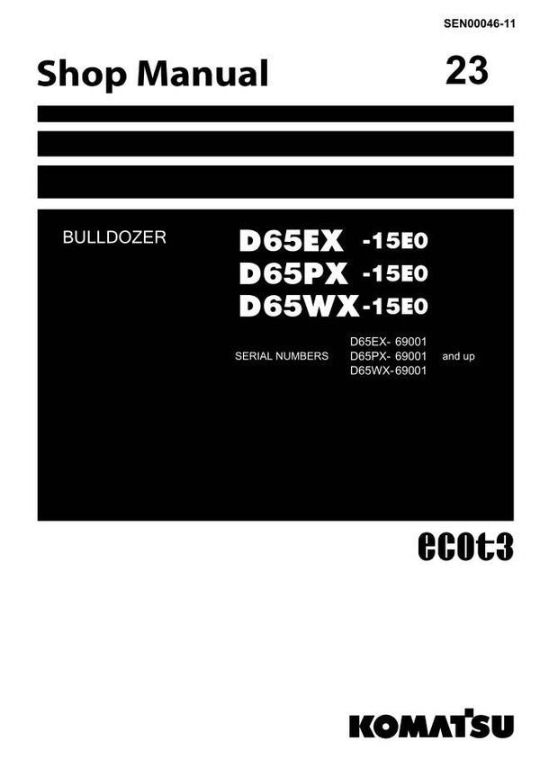 KM  23 Komatsu D61EX-23, D61PX-23 Bulldozer S.N 30001 and UP Workshop Manual 1241 pages