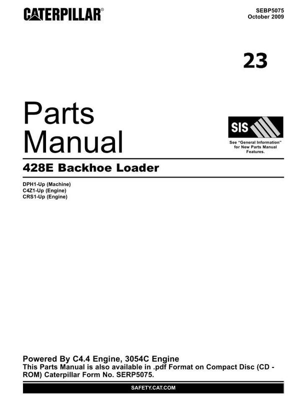 +23 Caterpillar 428E Backhoe Loader Parts Manual 697 pages
