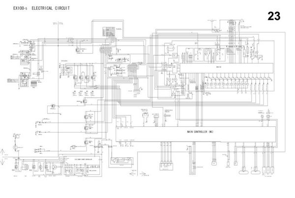 ^23 Hitachi EX100-5, EX100M-5, EX110M-5, EX100-5E Electrical & Hydraulic Diagrams 5 pages