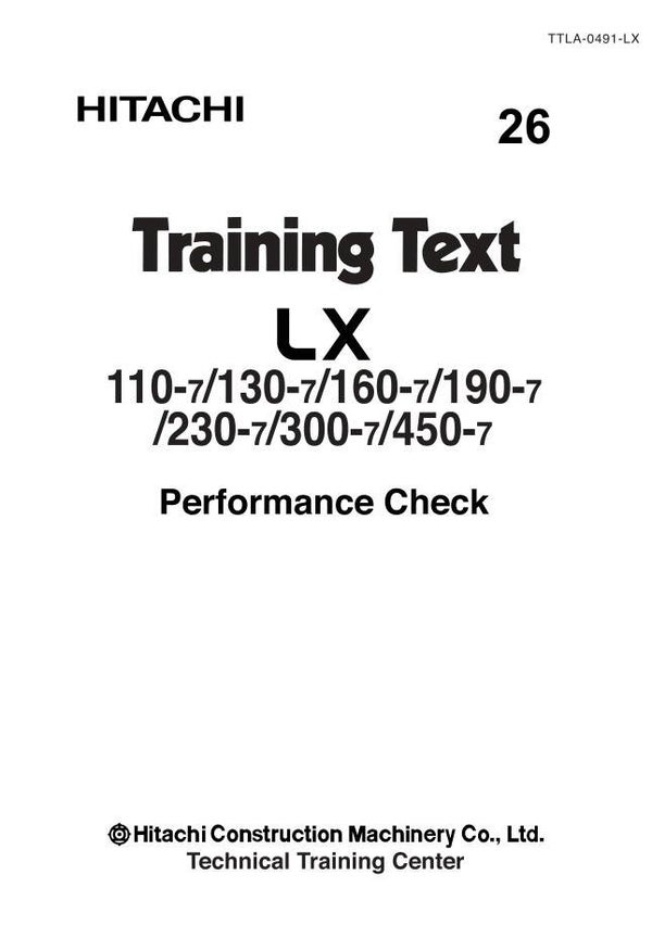 27C 26 Hitachi LX450-7 Wheel Loader Technical Manual 257 pages