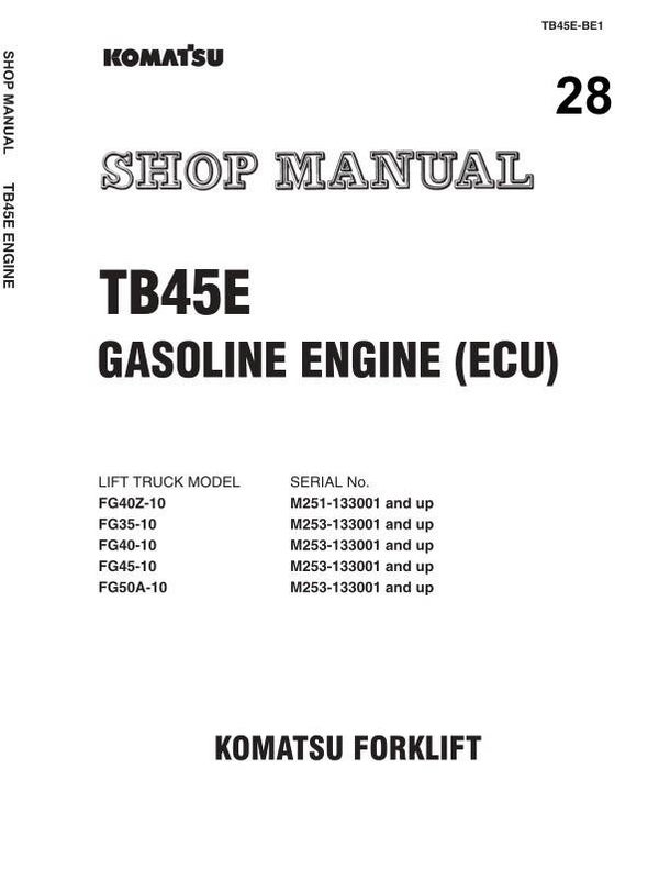 KM  28 Komatsu TB45E Gasoline Engine Workshop Repair Manual 217 pages
