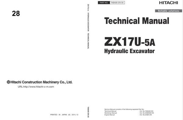 *+ 28 Hitachi ZX17U-5A Excavator Technical Manual 315 pages