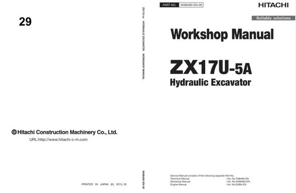 *+ 29 Hitachi ZX17U-5A Excavator Workshop Manual 351 pages