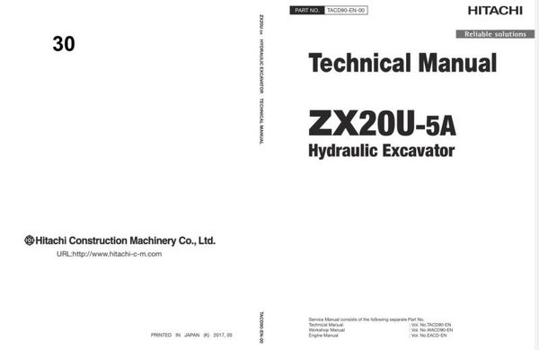 *+ 30 Hitachi ZX20U-5A Excavator Technical Manual 323 pages
