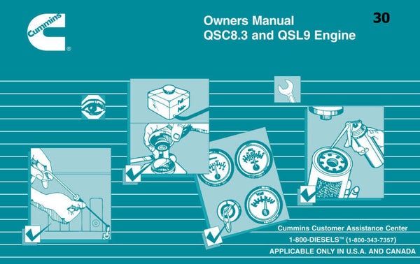 )) 30 Cummins QSC8.3 and QSL9 Engine Owners Manual 123 pages