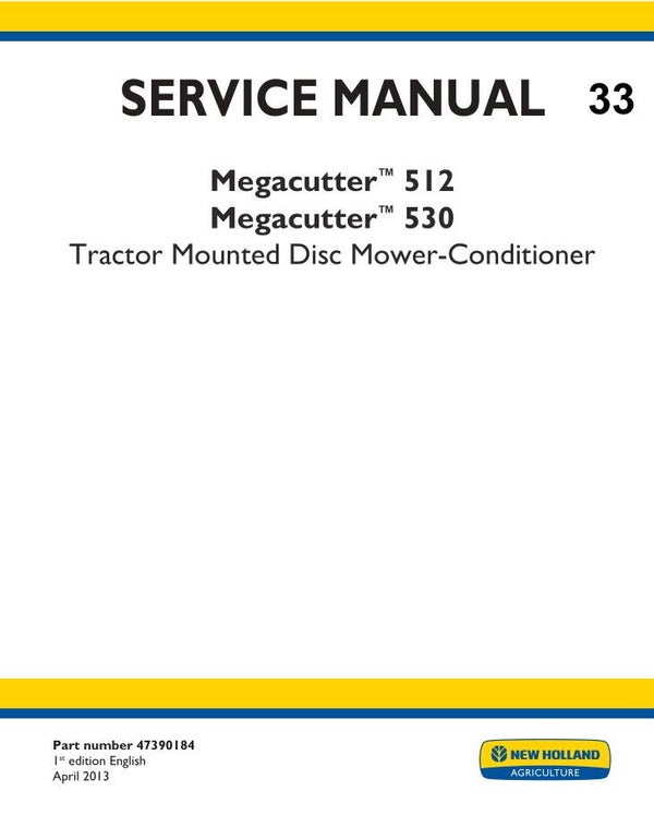 NHC  33 New Holland Megacutter 512, 530 Tractor Service Manual 173 pages