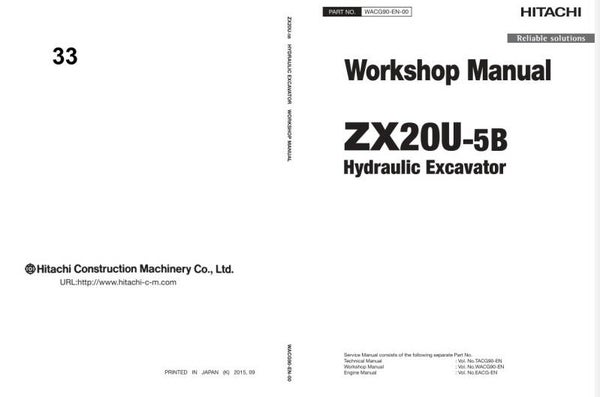 *+ 33 Hitachi ZX20U-5B Excavator Workshop Manual 373 pages