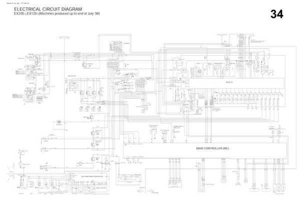 ^34 Hitachi EX120-5 Electrical & Hydraulic Diagrams 10 pages