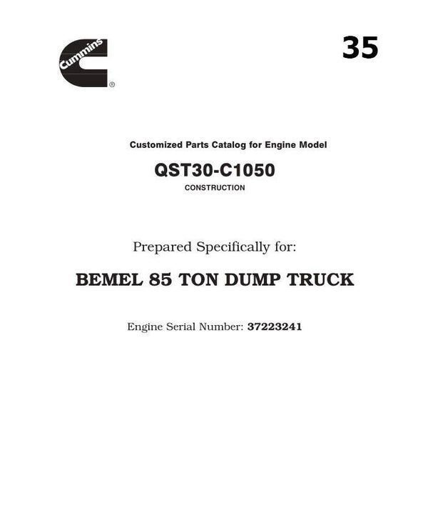)) 35 Cummins QST30-C1050 Engine Parts Manual 168 pages