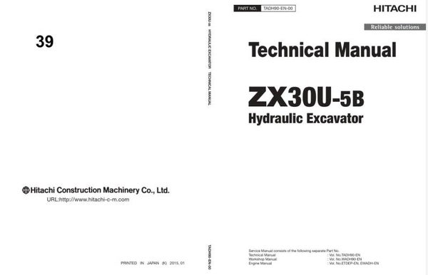 *+ 39 Hitachi ZX30U-5B Excavator Technical Manual 393 pages