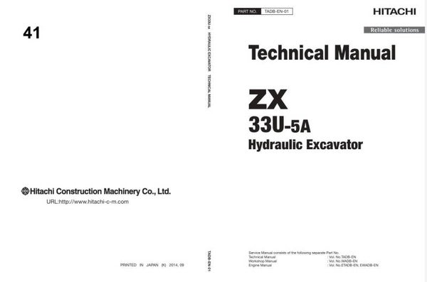 *+ 41 Hitachi ZX33U-5A Excavator Technical Manual 395 pages
