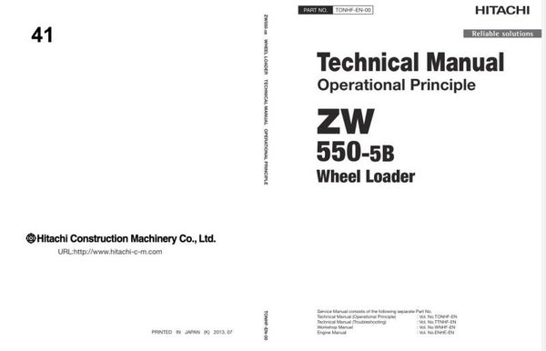 33D 41 Hitachi ZW550-5G Wheel Loader Technical Manuals 920 pages