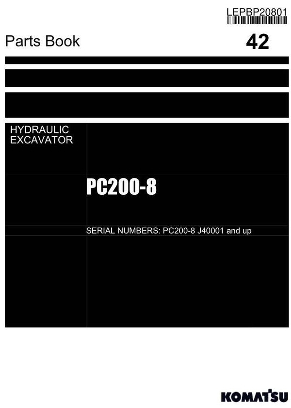 KM 42 Komatsu PC200-8 Excavator Parts Manual 487 pages
