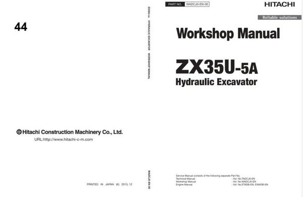 *+ 44 Hitachi ZX35U-5A Excavator Workshop Manual and Diagrams 375 pages