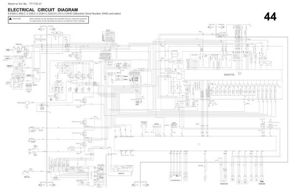^44 Hitachi EX300-5, EX300LC-5, EX330LC-5, EX330H-5, EX330LCH-5, EX370-5, EX370HD-5 Diagrams 10 pages