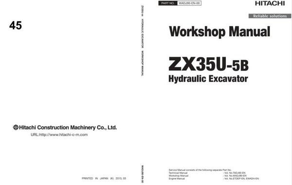 *+ 45 Hitachi ZX35U-5B Excavator Workshop Manual and Diagrams 373 pages