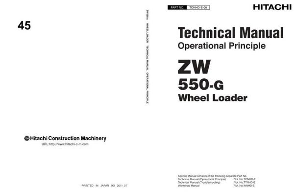 33D 45 Hitachi ZW550-G Wheel Loader Technical Manuals 676 pages